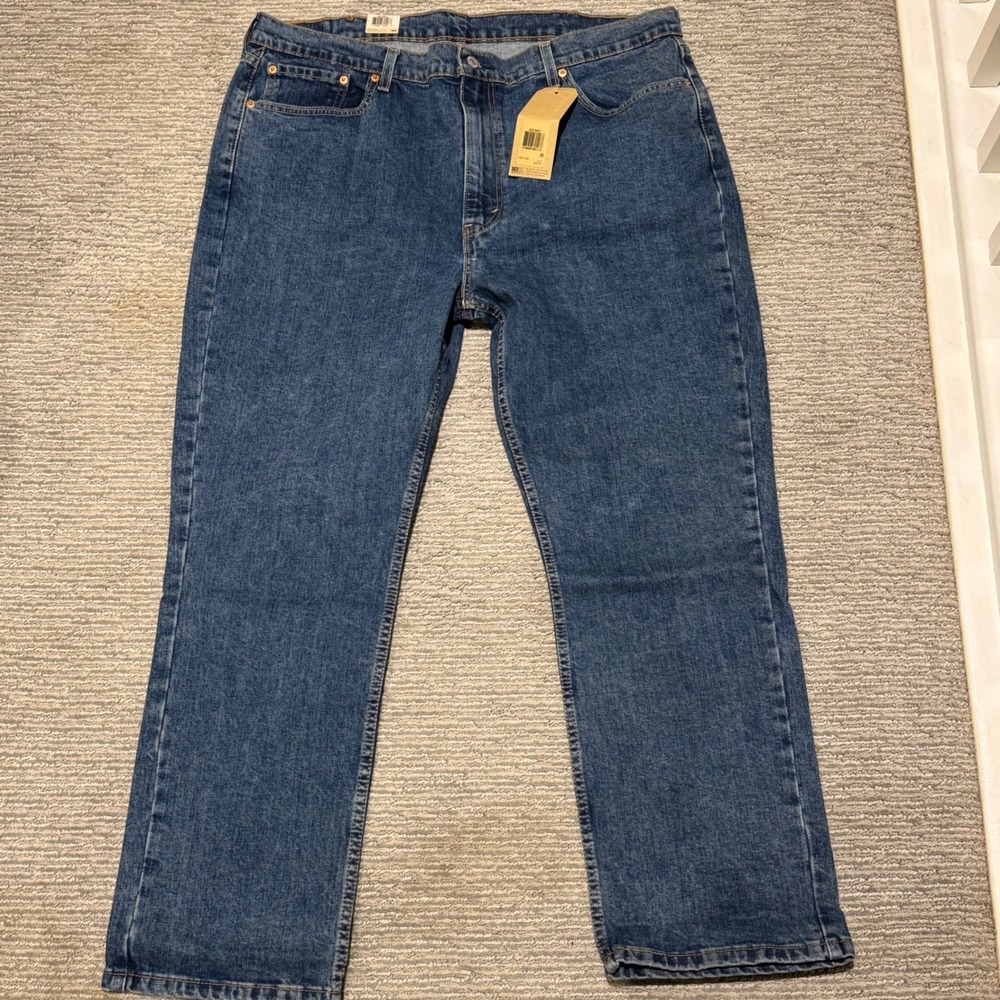 Levis 514 Straight Leg Jeans Mens 42x30 Medium Wash Blue Stretch 005140831
